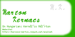 marton kernacs business card